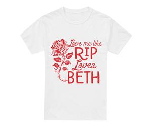 (L, White) Yellowstone Mens Love Me Like Rip Loves Beth T-Shirt