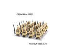 (L Without base plate) 24pcs/lot WW2 Military Soldier Array Soviet US UK China Building Blocks Bricks Figures Children's War Mini Toys Christmas Gifts