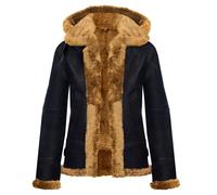 Hooded Sheepskin Flying Leather Jacket-Palermo Infinity Leather Dark Brown 14