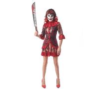 (L) Women's terrifying red clown costume