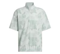 (L, Wonder Silver) adidas Golf Mens 2025 GO-TO Water Repellent Short Sleeve 1/2 Zip Sweater