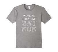 (L) World's Greatest Cat Mom T-shirt Women Best Gifts for Women-Father's Day