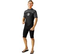 (L/XL, Black/Dark Grey/White) Regatta Mens Light Weight Quick Drying Warm Water Sports Surfing Short Wetsuit