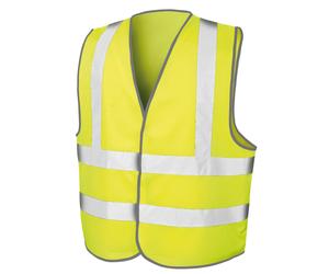(L/XL, Fluorescent Yellow) Result Mens Core High-Visibility Safety Motorway Vest