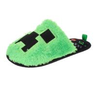 (L-XL, Green) Minecraft Unisex Adult Creeper Slippers
