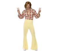 (L, Yellow/Orange) Smiffys Mens 60s Groovy Patterned Costume Set