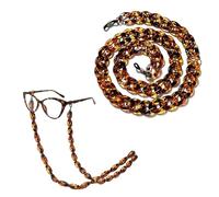L0famy 2Pcs Eyeglasses Chains For Women, Acrylic Women's Beaded Sunglasses Chain, Bead Chains For Hold On Glasses, Anti-Lost Strap Beaded Lanyards Holder Around Neck 70cm