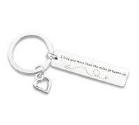 L0famy Drive Safe Keyring, Long Distance Relationship Gifts Boyfriend Keyring, Couple Keychain Valentine's Day Gifts for Boyfriend Husband, Going Away Gift I Love You More Than The Miles Between Us