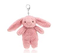 L0famy Fluffy Bunny Keychain, Cute Rabbit Keychain Soft Plush Charm, Pink Plush Keyrings Soft Rabbit Pendant, Hangable Animal Key Chain Ornament Fluffy Bunny Keyring