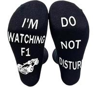 L0famy Funny Socks, F1 Gifts for Men Novelty Socks DO NOT DISTURB I'M WATCHING F1, Non-Slip Formula 1 Gifts Sock, Mid Calf Sock for Teenage Boy Men, Father's Day Christmas Birthday Gift