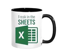 L0famy I Know My Sheets Mug, Funny Account Mug Freak in The Sheets, Spreadsheet Coffee Cup, Work Gifts for Colleagues, Ceramic Birthday Gift for Coworker, Boss, Friends