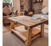L100Xw60Xh45 Lotti Live / Waney Edge Coffee Table With Shelf