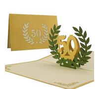 L11 Golden Anniversary Card, 50th Anniversary Card, Invitation, Pop Up, Laser Cut