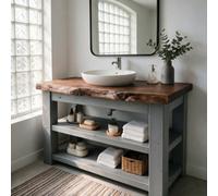 L110Xw40Cm Venti Medium Grey Solid Wood Bathroom Vanity With Shelf