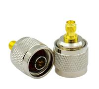 L16 N Type Male Female To SMA Plug Connector RF WiFi Antenna Coaxial Radio Adapter Straight Converter Kit Lot Brass Copper(Type 2,2PCS)