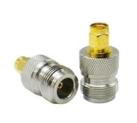 L16 N Type Male Female To SMA Plug Connector RF WiFi Antenna Coaxial Radio Adapter Straight Converter Kit Lot Brass Copper(Type 3,2PCS)