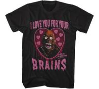 -l1600Return of The Living Dead Tarman Heart I Love You for Your Brains Men's T Shirt Black S