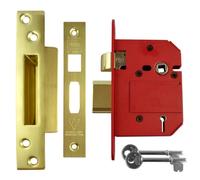 L18743 - UNION J2200 StrongBOLT BS 5 Lever Sashlock - 75mm PB KD Visi