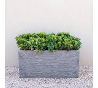 L1M Extra Large Light Grey Fibrecotta Brick Design Trough Planter - By Primrose™