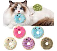 L1rabe Fall Donut Catnip Stuffed Toys - 5Pcs Funny Dessert Cat Toys Black Cat Appreciation Day Pet Supplies, Indoor Cats Chew Bite Teething Tools Kittens Catmint Birthday Gifts Interactive Supplies