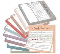 L1rabe Retro Book Review Sticky Notes - 10P 100th Day of School Retro Self-Stick Note Pads Reading Tracker for Book Lover Reader, 500 Sheets Small Notepad Reading Log Sticker for Bookish Bookworm Gift