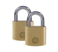 L32285 - YALE Y110B Brass Open Shackle Padlock - 30mm Pack of 2 Keyed Alike