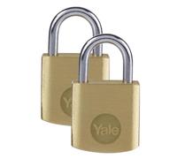 L32294 - YALE Y110B Brass Open Shackle Padlock - 40mm Pack of 2 Keyed Alike