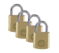L32295 - YALE Y110B Brass Open Shackle Padlock - 40mm Pack of 4 Keyed Alike