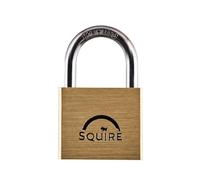 L32338 - SQUIRE Lion Brass Open Shackle Padlock with Stainless Steel Shackle