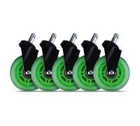 L33T Gaming 3 inch rubber castors (set of 5) | office chair castors | ultimate grip and quiet gliding | floor protection - no scratches on the floor | up to 300 kg load