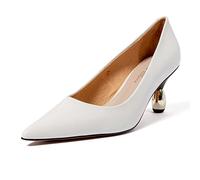 L37 HANDMADE SHOES Women's Italian Job Pump, White, 5.5 UK