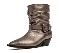 L37 HANDMADE SHOES Women's Love is A Stranger Western Boot, Gold, 36 EU