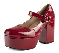 L37 HANDMADE SHOES Women's Pumps I High Heels I Patent Leather I Handmade Shoes I Unique Style I Stay with Me Tonight, red, 4.5 UK