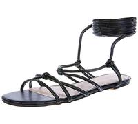 L37 HANDMADE SHOES Women's Rendezvous at Sunset Flat Sandal, Black, 36 EU, Schwarz, 4 UK