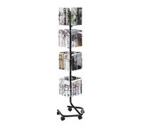 L3s9mPzVb4 Floor Standing Magazine Rack Brochure Display Rack 4-Tier 32 Pockets Rotating Magazine Literature Stand for Postcards 360° Spinning Greeting Cards