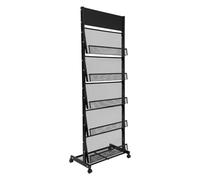 L3s9mPzVb4 Floor Standing Magazine Rack Free Standing 5 Tiers Magazine Display Stand Holder with 4 Universal Wheels for Trade Show