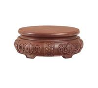 L3s9mPzVb4 Plant Stand Round Base Bonsai with Relief Sculpture, Outdoor Indoor Wooden Plant Stand(XL)
