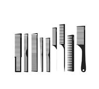 L3VEL3 Comb Set - Varies in Size and Tooth Width - Made with Durable Carbon - Helps Tame Frizz, Flyaways and Static - Heat and Chemical Resistant - Housed in a Handy, Protective Pouch - 9 pc
