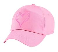 L4 Girl's Doodle Love Heart Baseball Cap Kids Scribble Pink Summer Hat (Classic Pink, One Size)