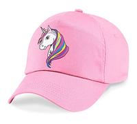 L4 Girls Unicorn Baseball Cap Rainbow Kids Summer Hat (Classic Pink, One Size)