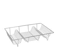 L48.5 x W30 x H10cm Kitchen Dish Rack with 18 Slots For Dishes, Anti Rust Drying Rack, Cutlery Basket (Silver)