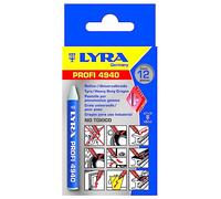 L4940001, LYRA 4940 Tyre/Universal Chalk Mark-All for Professional, Weatherproof Markings on Many Surfaces, Box of 12 White Chalks