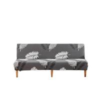 L6NqIAG Armless Sofa Slipcover Leaf Print Stretch Sofa Cover Washable Full-coverage Design for Living Room Home Decor(S)