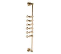 L6NqIAG Brass Robe Hooks Brass Cloth Hanger Wall Hook Adjustable Bedroom Storage Holder Gold Robe Rack Bathroom Towel(6 Hooks)