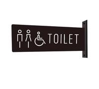 L6NqIAG Double Sided Toilet Sign Bathroom Side Wall Signs Reminder Signs Men's and Women's Washroom Side Mounted Door Signs Toilet Sign(4)