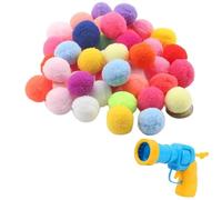 L6NqIAG Interactive Cat Launch Training Toy Mini Shooting Game Stretch Plush Ball Feline play item(30 Balls 1 Shooter)