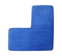 L6NqIAG L Shaped Bathroom Mat L-shaped Bath Mats Cobblestone Cotton Solid Color Floor Mat for Bathroom Absorbent Non-slip Door Home Decoration(Blue 2)