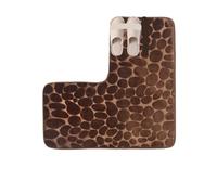 L6NqIAG L Shaped Bathroom Mat L-shaped Bath Mats Cobblestone Cotton Solid Color Floor Mat for Bathroom Absorbent Non-slip Door Home Decoration(Dark Brown 1)