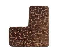 L6NqIAG L Shaped Bathroom Mat L-shaped Corner Bathroom Mat Cobblestone Non-slip Toilet, Machine Washable Soft Absorbent Floor Bath Shower(Coffee)