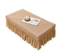 L6NqIAG Lace Coffee Table Cover Seersucker Elastic Full Package Table Cover Solid Color Tablecloth with Skirt Hem Dust Covers(Color 7,120x60x35cm 1pcs)